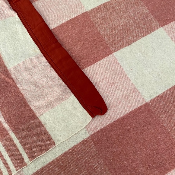 VTG 1950s Pink Plaid Wool Blanket Throw 65.5 x 72.75" Twin Full - Picture 4 of 6